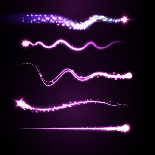 流星光波紫色矢量素材